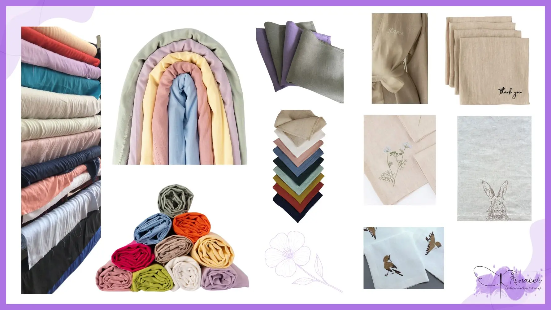 Paleta de colores y tipos de bordados en Renacer Costuras