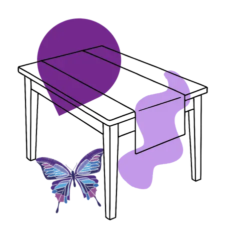 Camino de mesa en mesa estilo minimalista