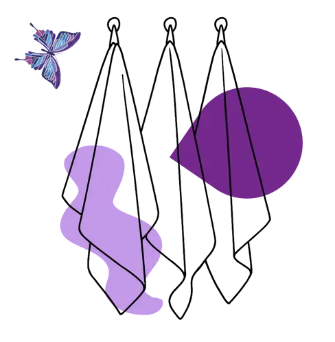 Paños de cocina colgados